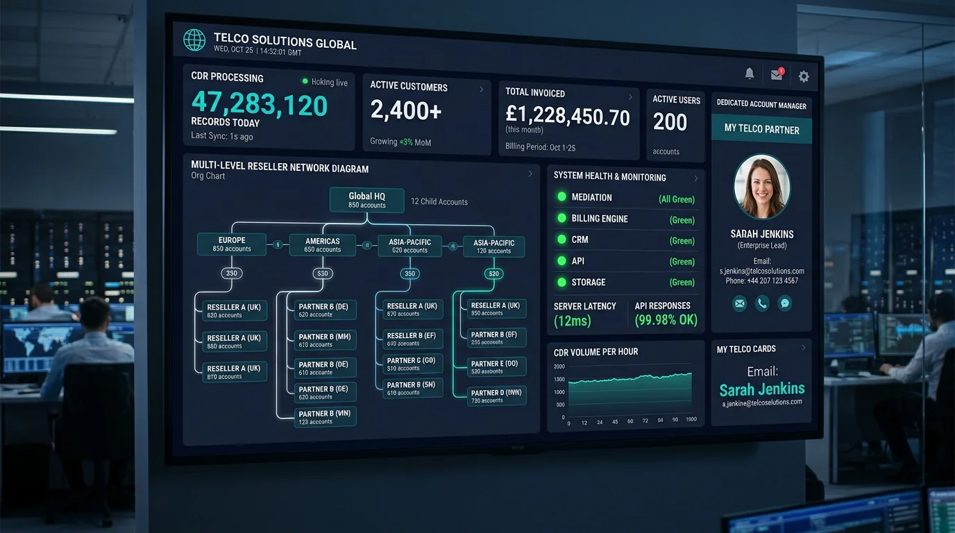 Enterprise billing for large telecoms operators