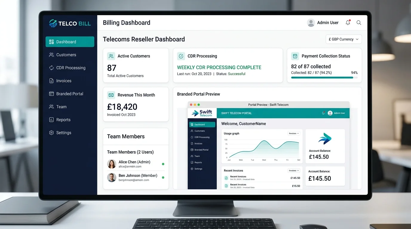 Standard Package white-label billing dashboard