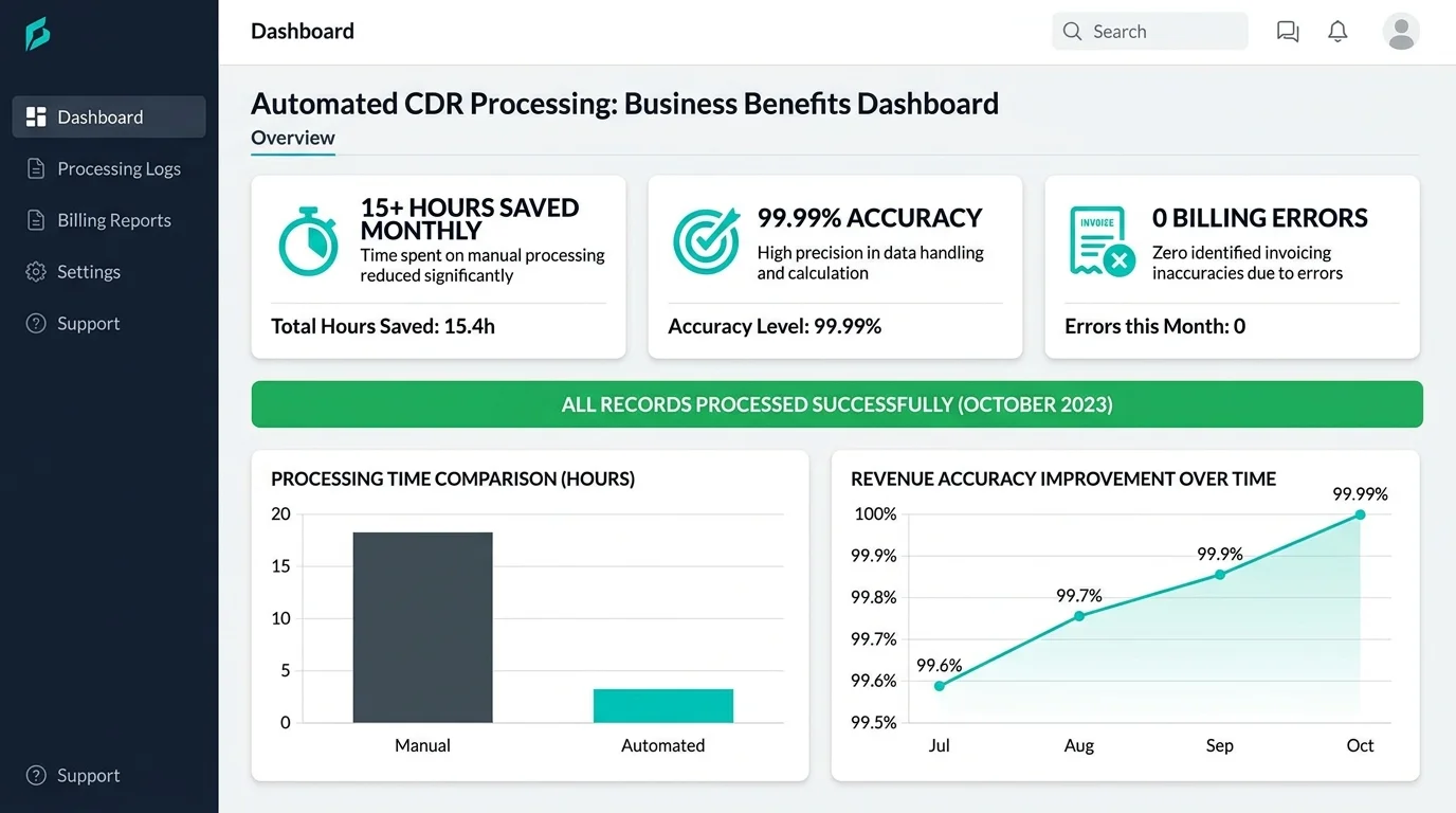 Benefits of automated CDR processing